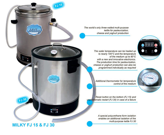 Small Milk Pasteurizer and Yogurt Machine Milky FJ 15 (230V)